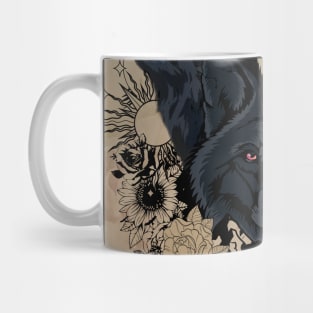 Awesome dark wolves with birds Mug